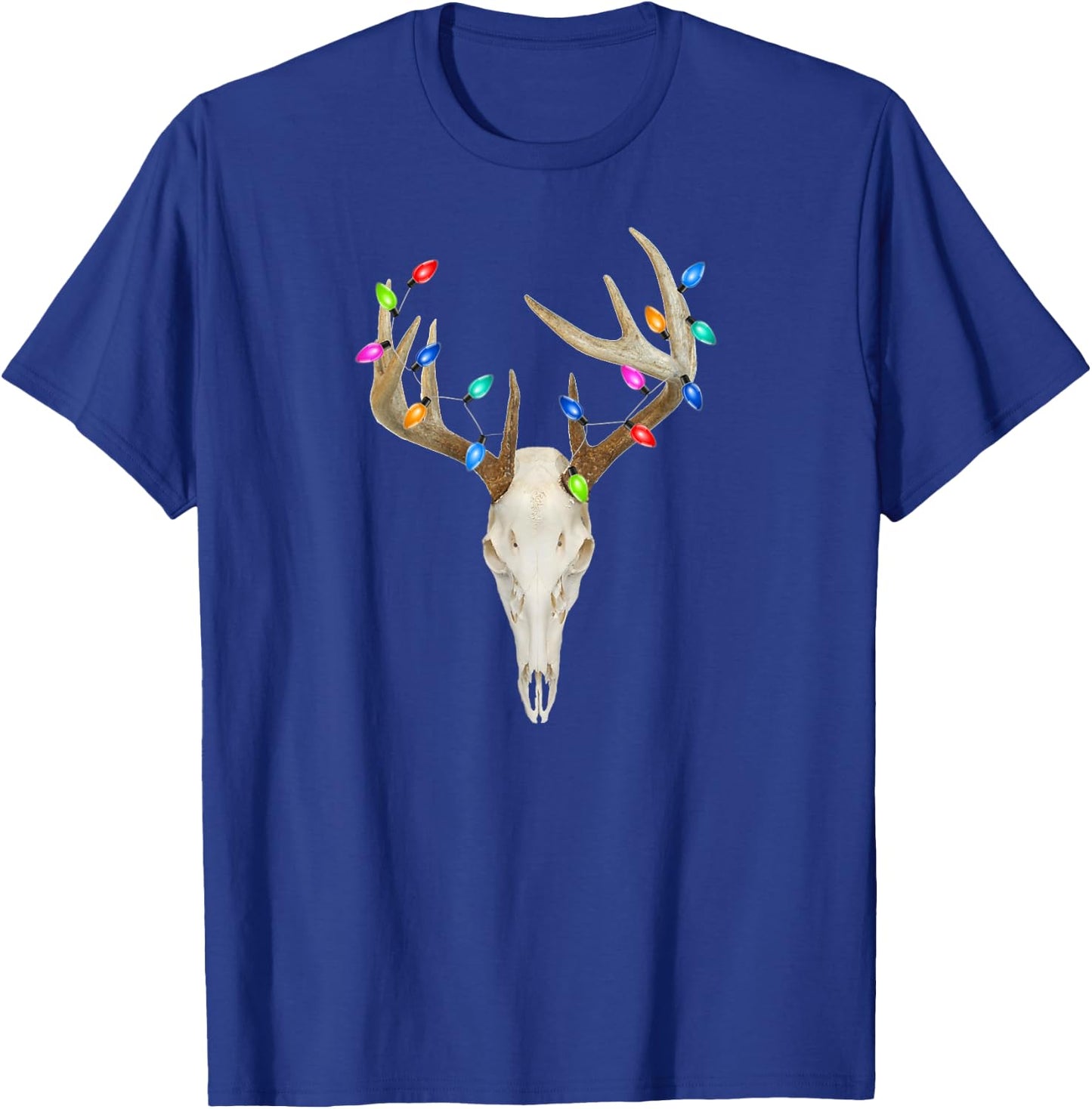 Deer Skull Hunting Christmas Whitetail Buck T-Shirt - T-Shirt | Royal
