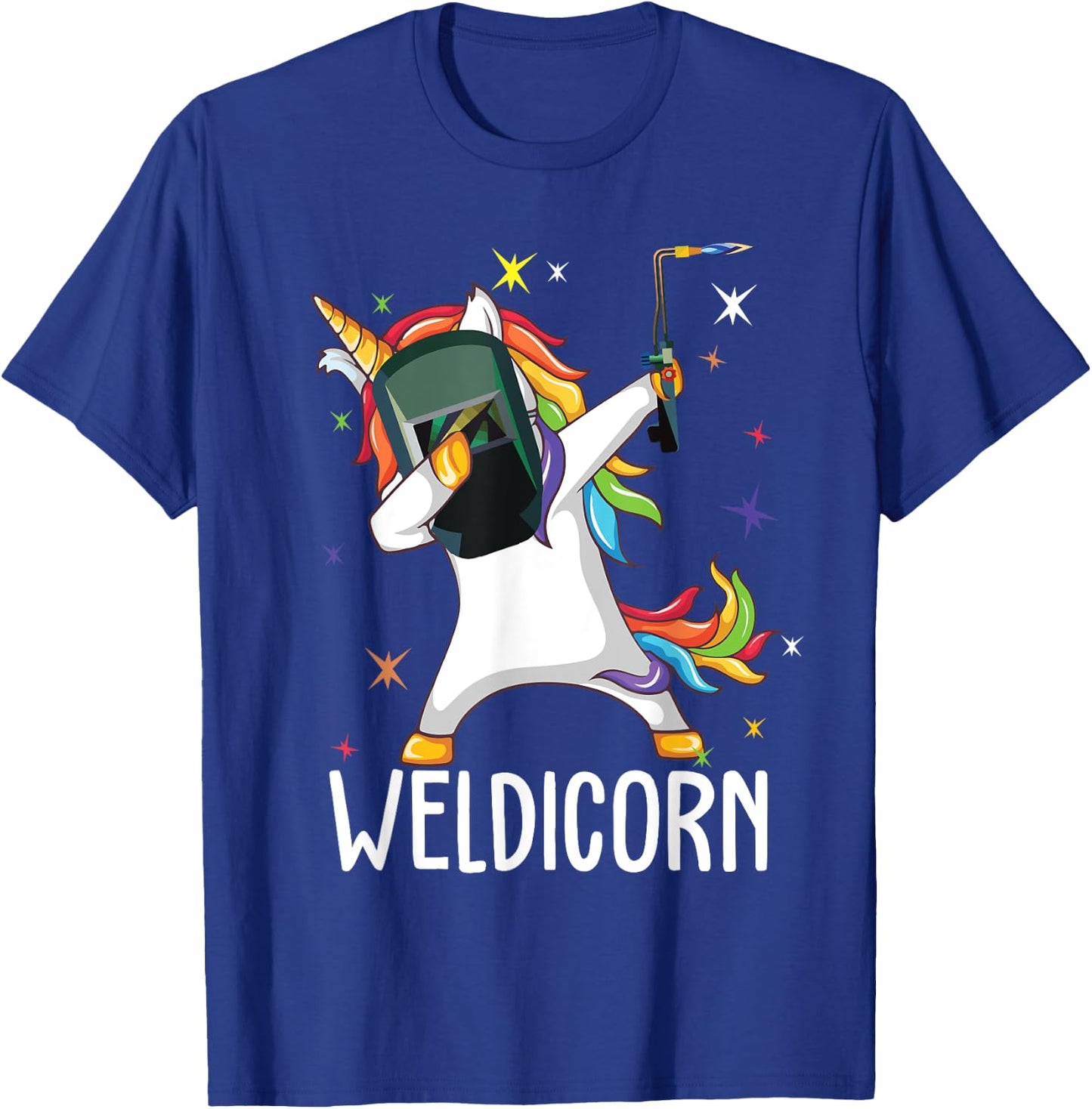 Weldicorn Funny Welder Unicorn Dabbing T-Shirt - T-Shirt | Royal