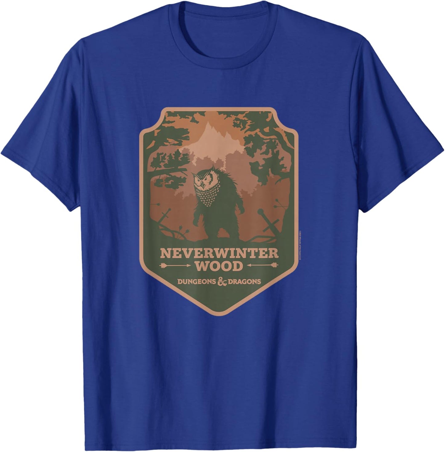 Dungeons & Dragons Owlbear Neverwinter Wood Logo T-Shirt - T-Shirt | Royal