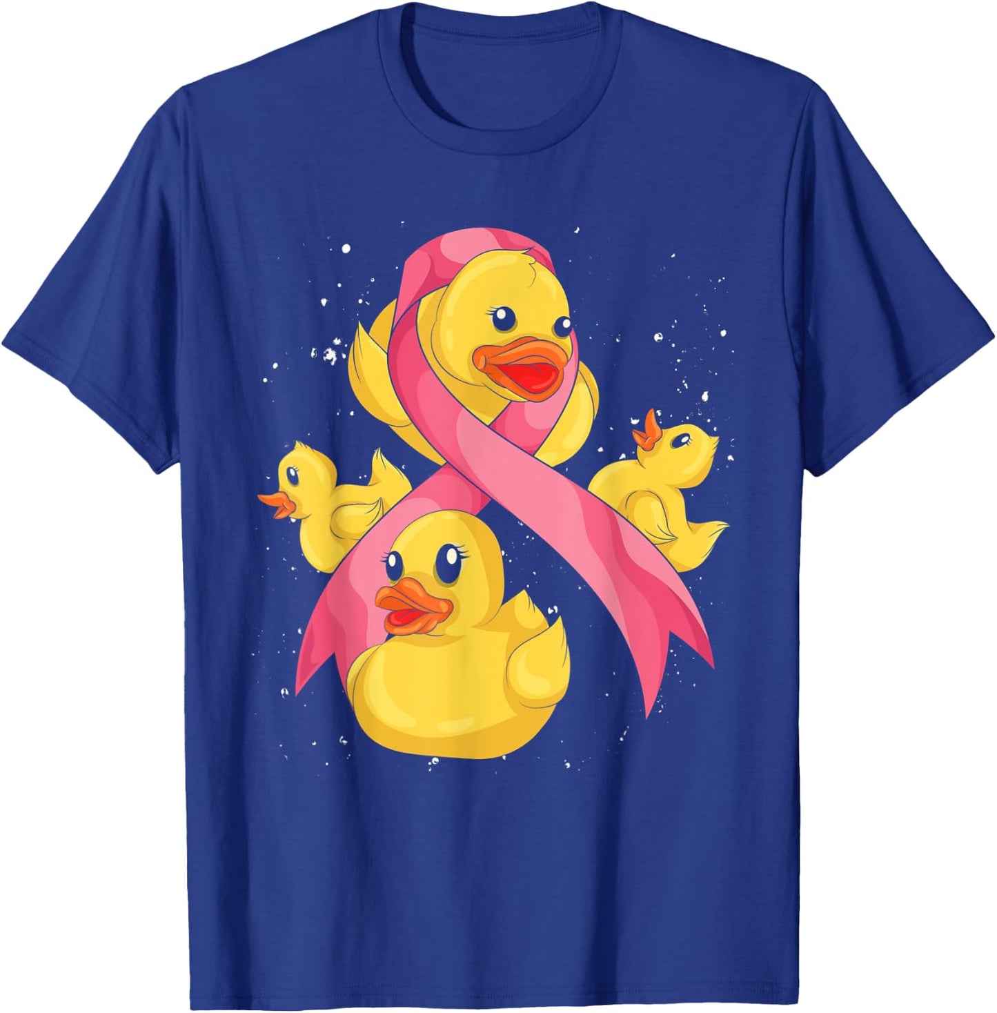 Cute Rubber Duck Duckie Pink Ribbon Breast Cancer Awareness T-Shirt - T-Shirt | Royal