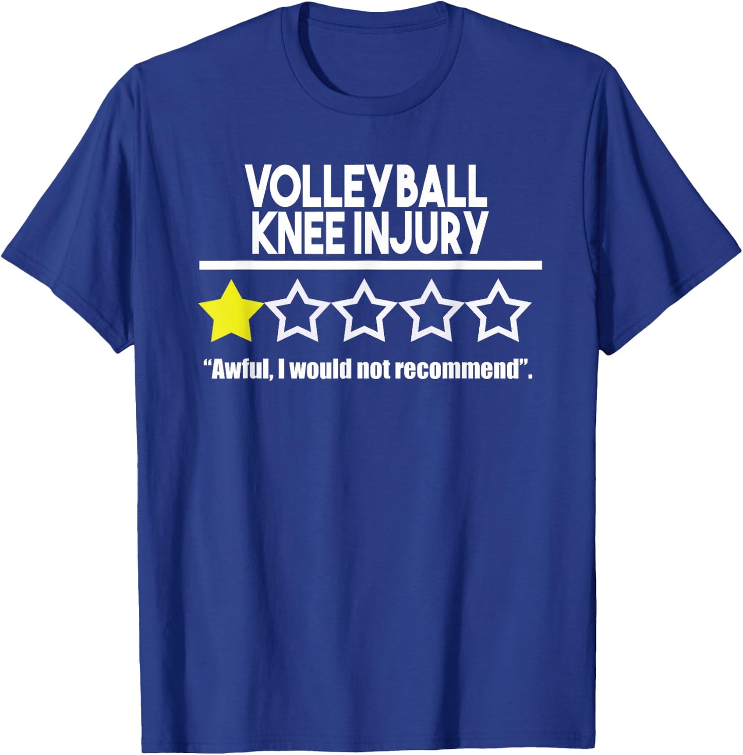 Funny Volleyball Knee Injury Parody Star Rating Small T-Shirt - T-Shirt | Royal