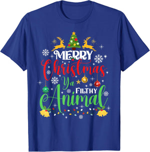 Merry Christmas Animal Filthy Ya Xmas Family Pajama T-Shirt - T-Shirt | Royal