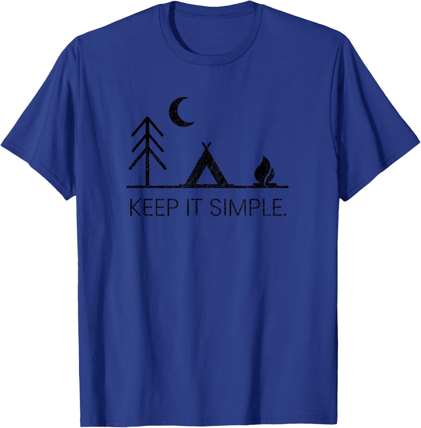 Camping - Minimalist Keep It Simple Outdoor Gift T-Shirt - T-Shirt | Royal