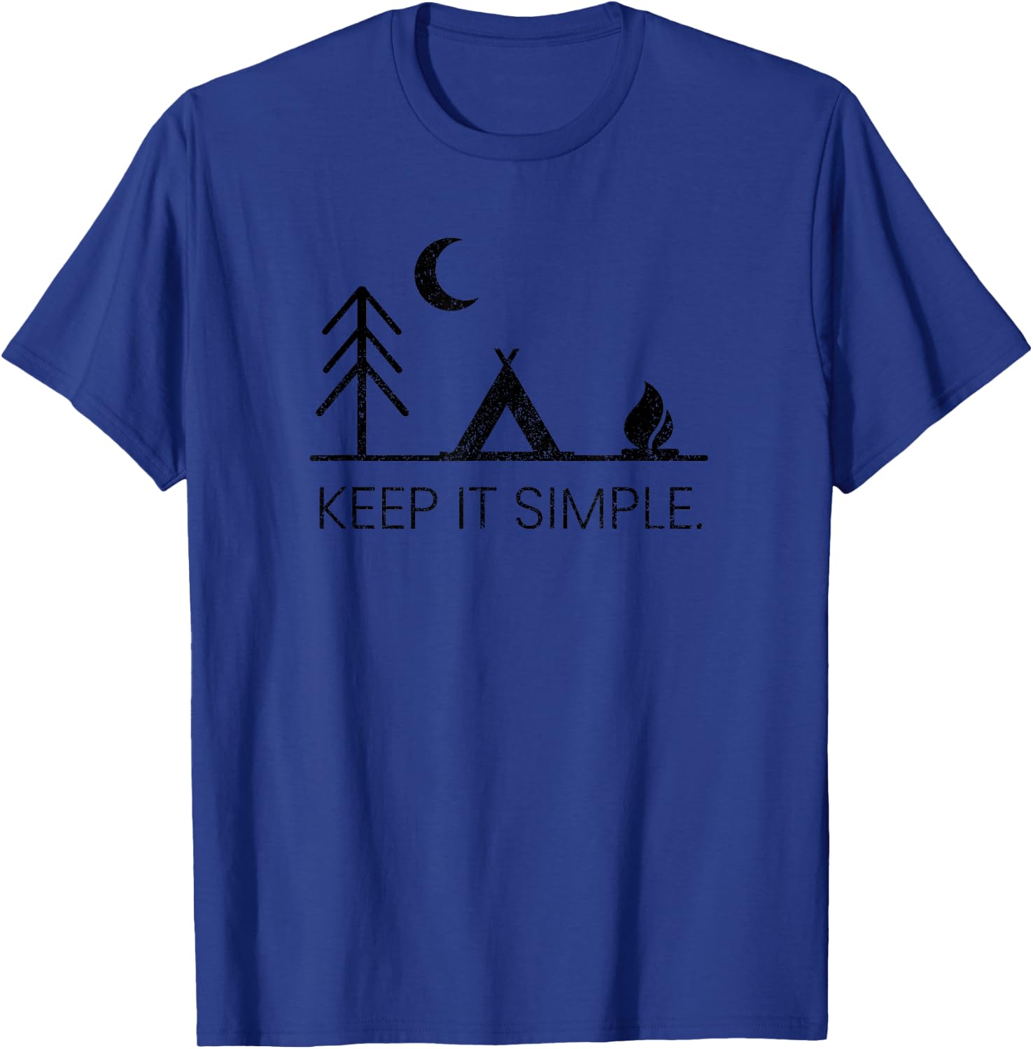 Camping - Minimalist Keep It Simple Outdoor Gift T-Shirt - T-Shirt | Royal