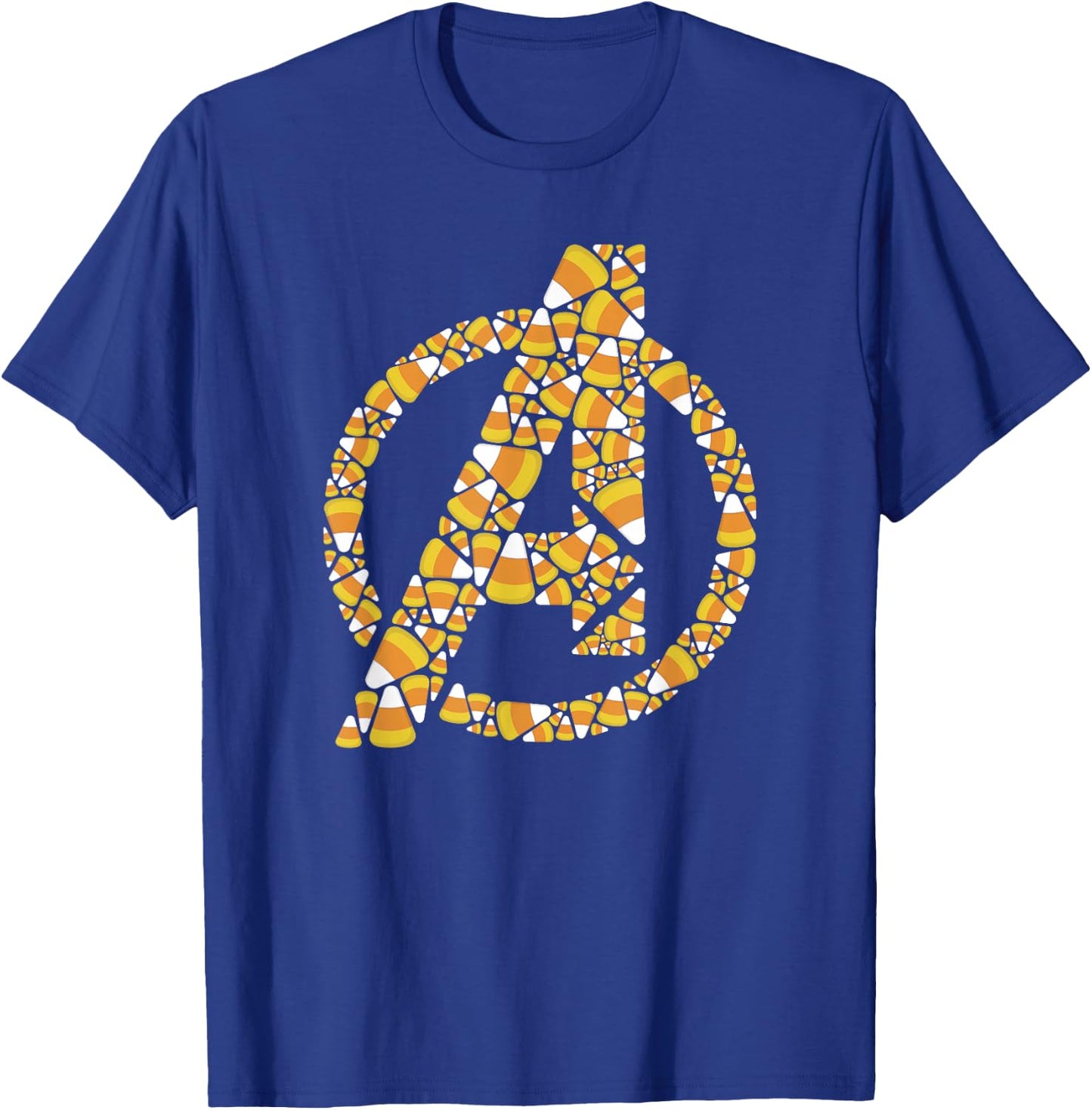 Marvel Halloween Avengers Logo Candy Corn Fill T-Shirt - T-Shirt | Royal