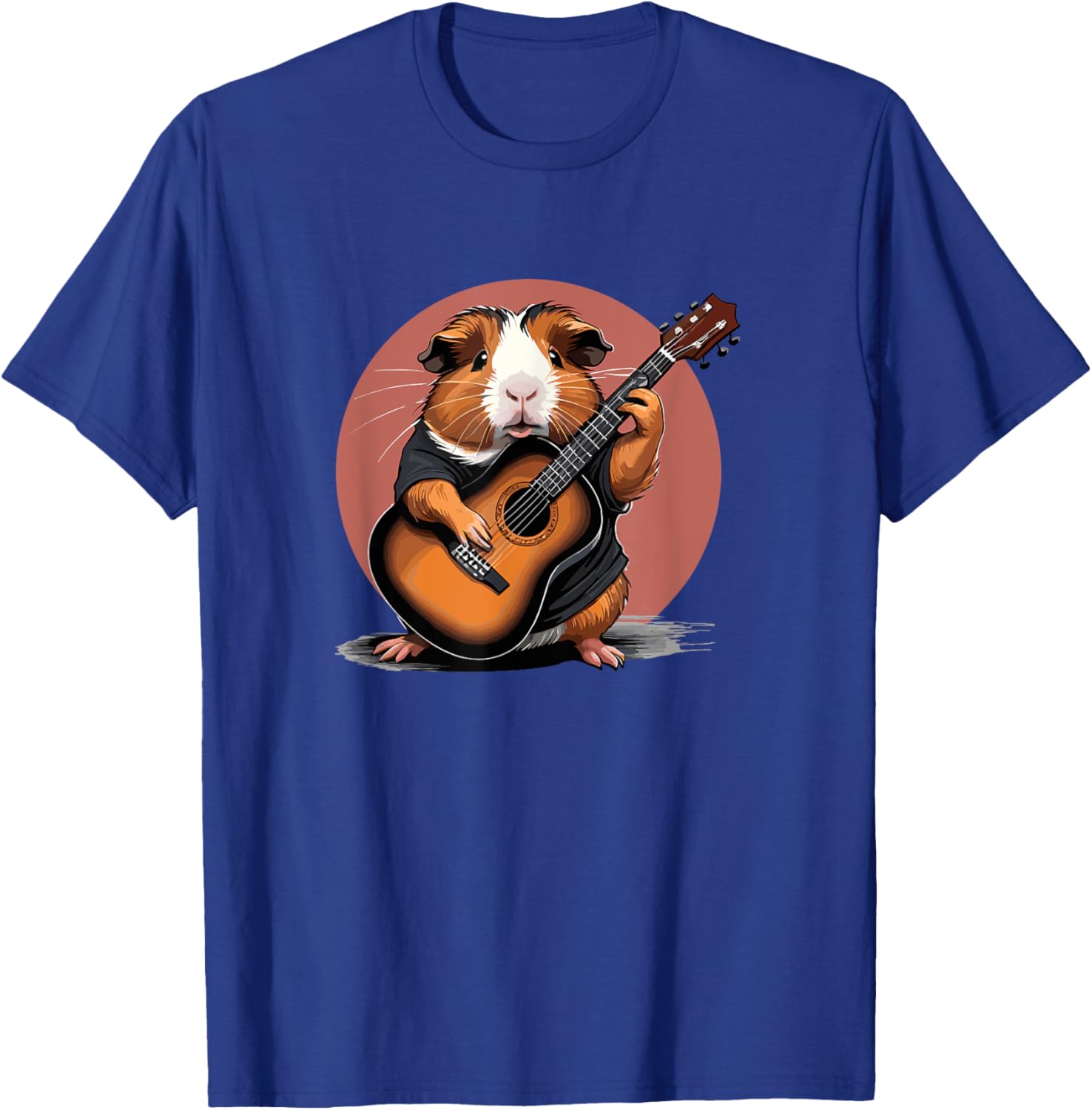 Guinea Pig playing Acoustic Guitar, Guinea Pig Guitarist T-Shirt - T-Shirt | Royal
