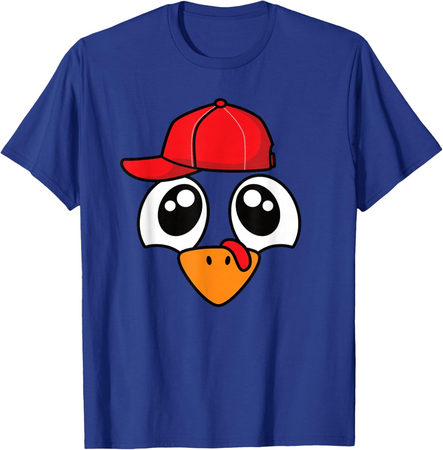 Funny Thanksgiving Turkey Face Men Boys Kids T-Shirt - T-Shirt | Royal