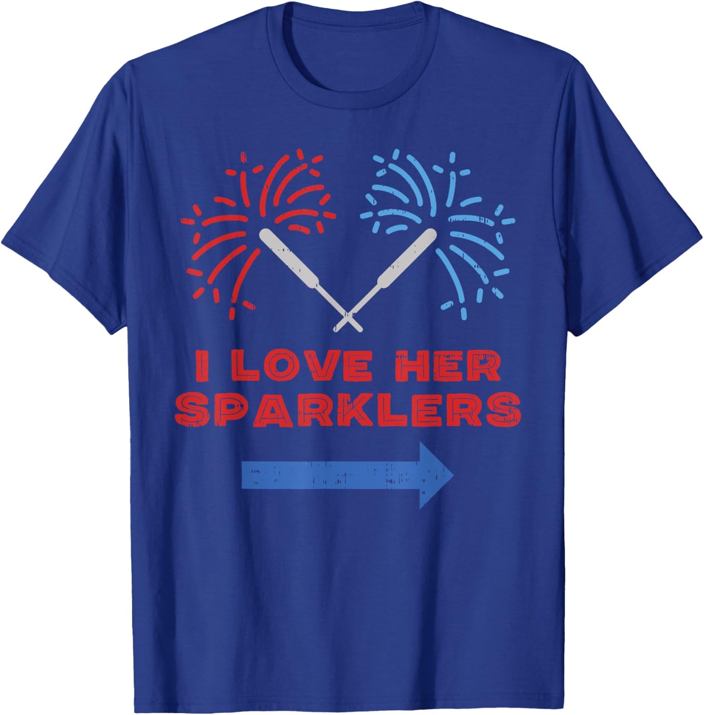 Love Her Sparklers Matching Couple 4th Of July Men Boyfriend T-Shirt - T-Shirt | Royal