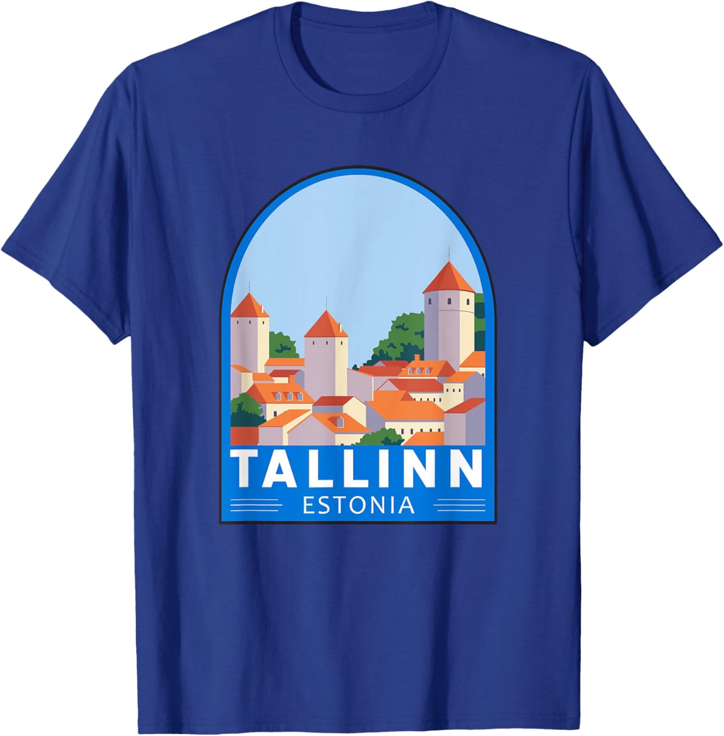 Tallinn Estonia Retro Emblem Vintage T-Shirt - T-Shirt | Royal