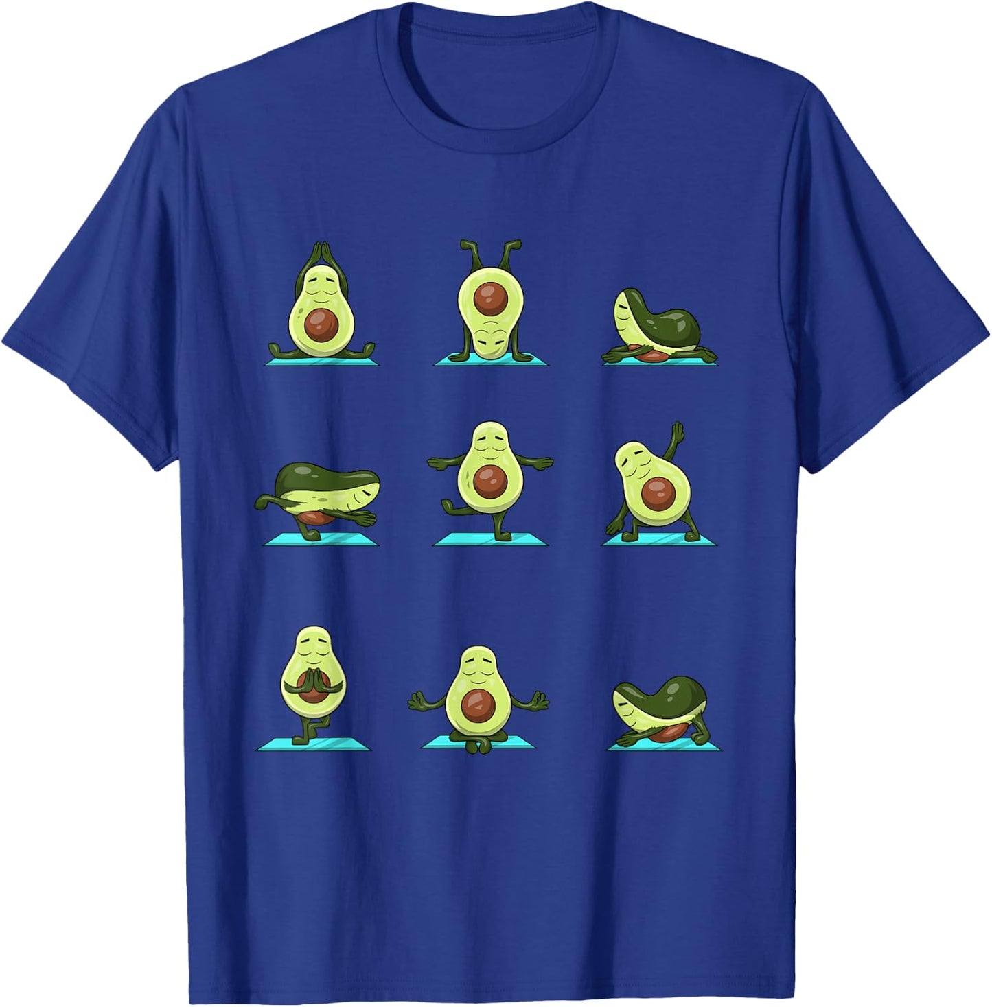Funny Avocado Yoga Fitness Funny Exercising Gym Avocado T-Shirt - T-Shirt | Royal