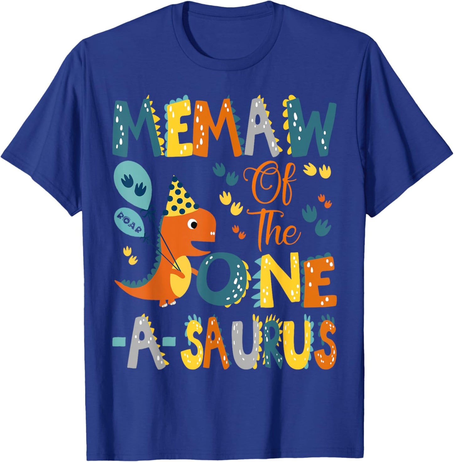 Memaw Of The One-A-Saurus 1St Birthday Dinosaur Party T-Shirt - T-Shirt | Royal