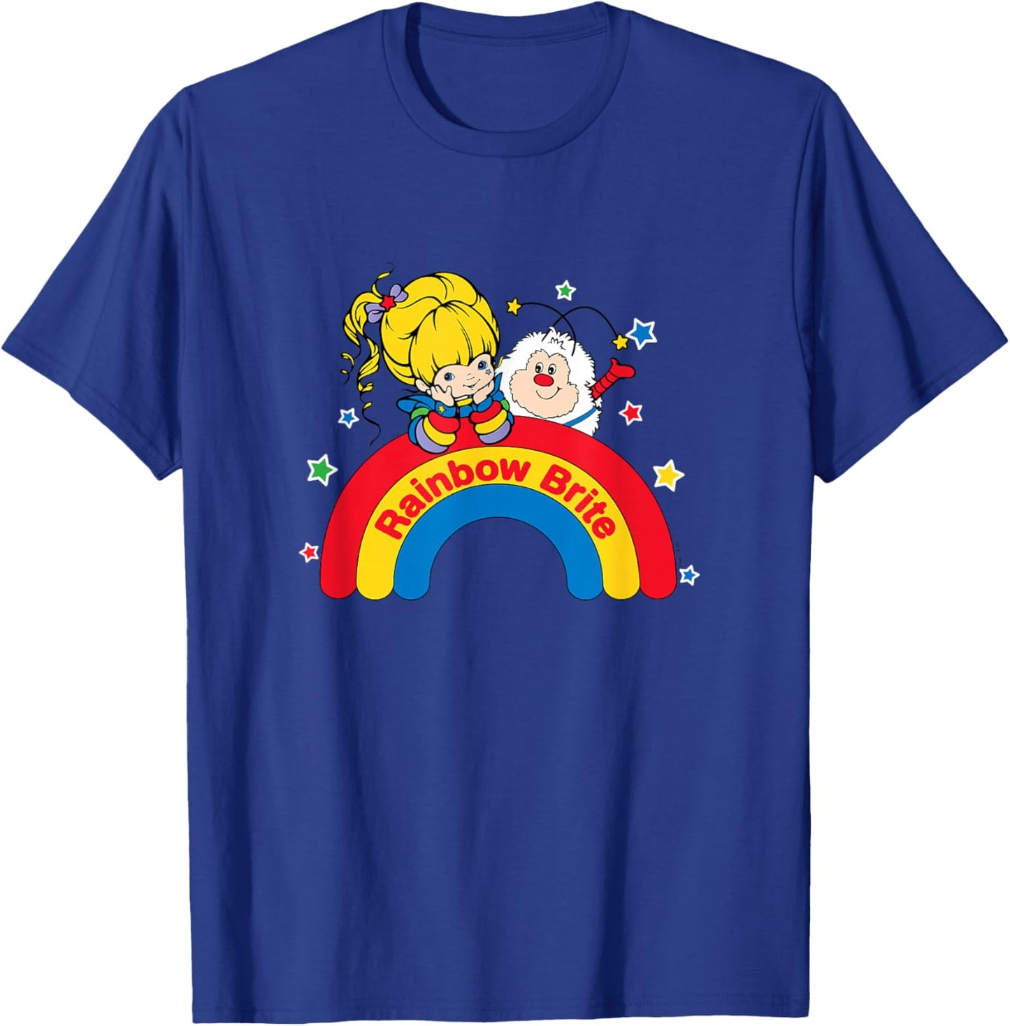 Rainbow Brite & Sprite Vintage Rainbow and Stars Portrait T-Shirt - T-Shirt | Royal