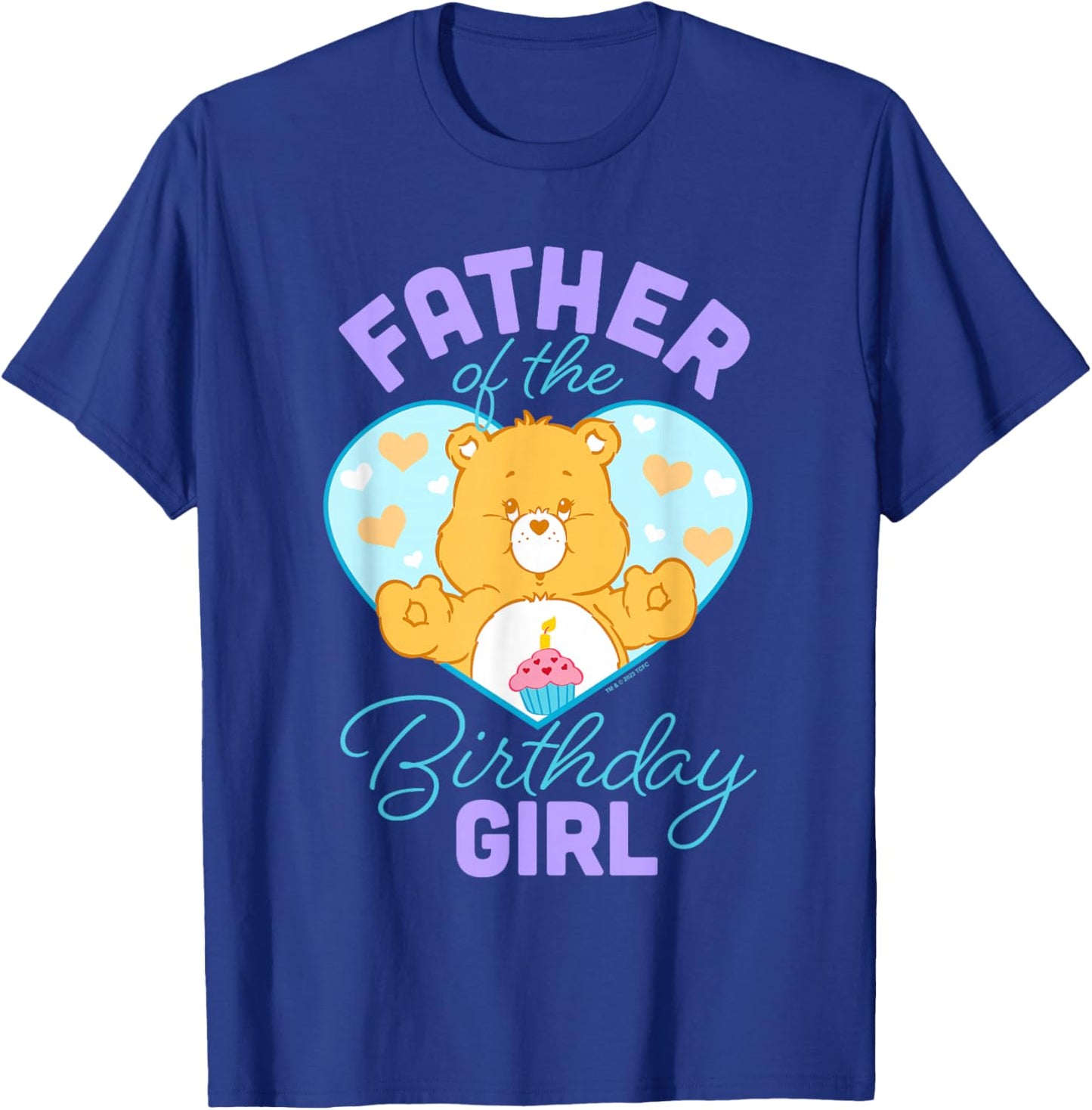 Care Bears Father of The Birthday Girl Vintage Heart Logo T-Shirt - T-Shirt | Royal