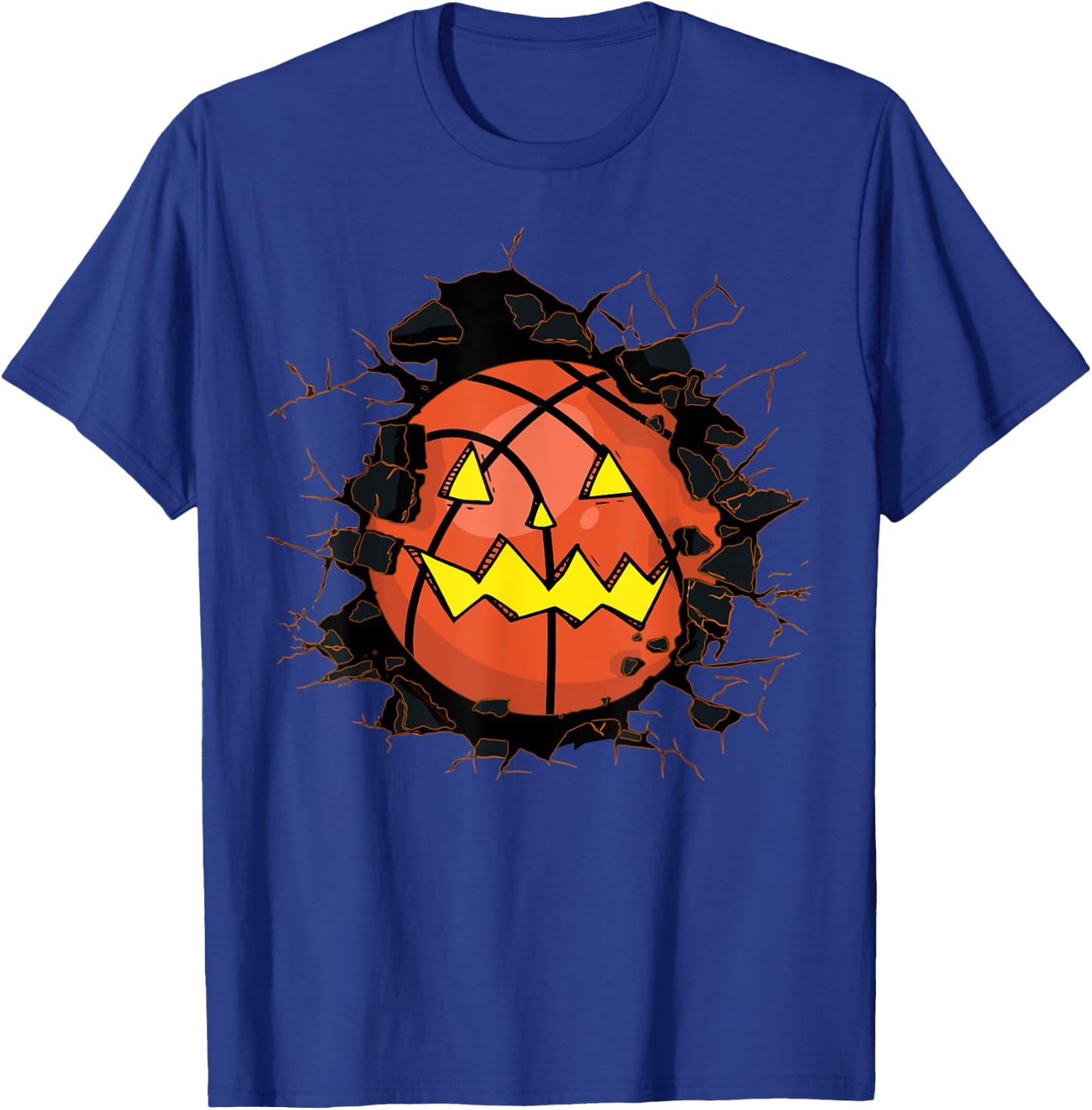 Halloween Basketball Jack o Lantern Basketball Halloween T-Shirt - T-Shirt | Royal