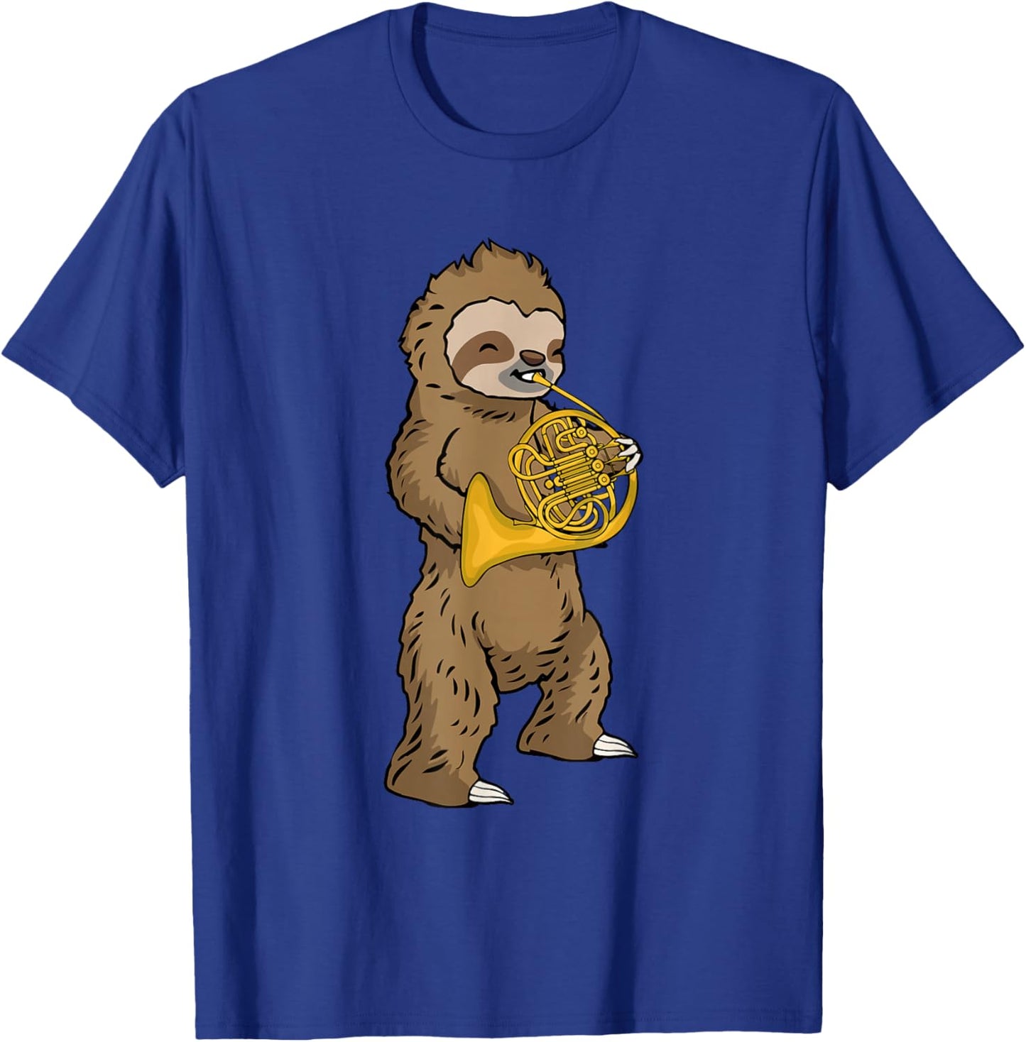 French Horn Player Kids Sloth Big Band Music French Horn T-Shirt - T-Shirt | Royal
