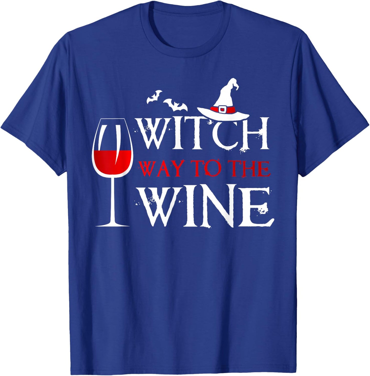 Halloween Drinking Shirt Witch Way To The Wine T-Shirt - T-Shirt | Royal