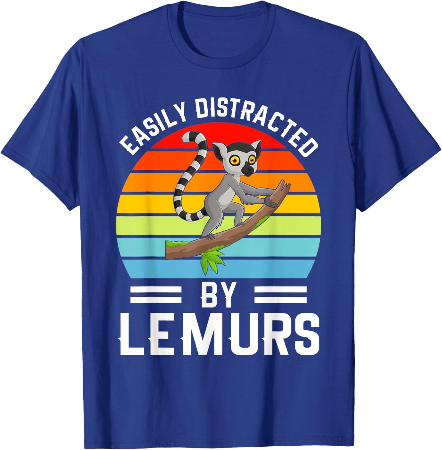 Easily Distracted By Lemurs I Lemur Monkey I Kids Lemur T-Shirt - T-Shirt | Royal