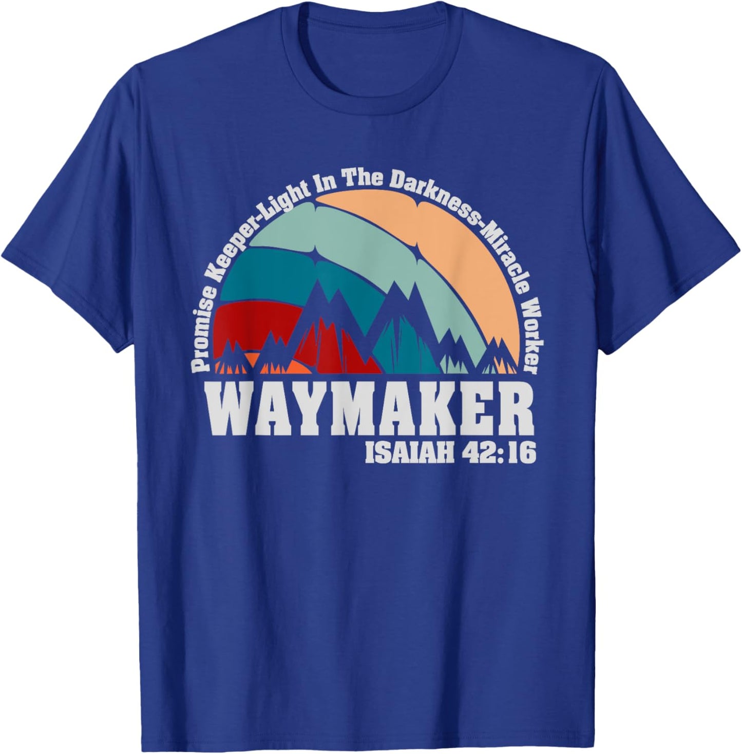 Waymaker Vintage Promise Keeper Miracle Worker Christian T-Shirt - T-Shirt | Royal