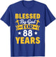 88th Birthday Man Woman Blessed by god for 88 years T-Shirt - T-Shirt | Royal