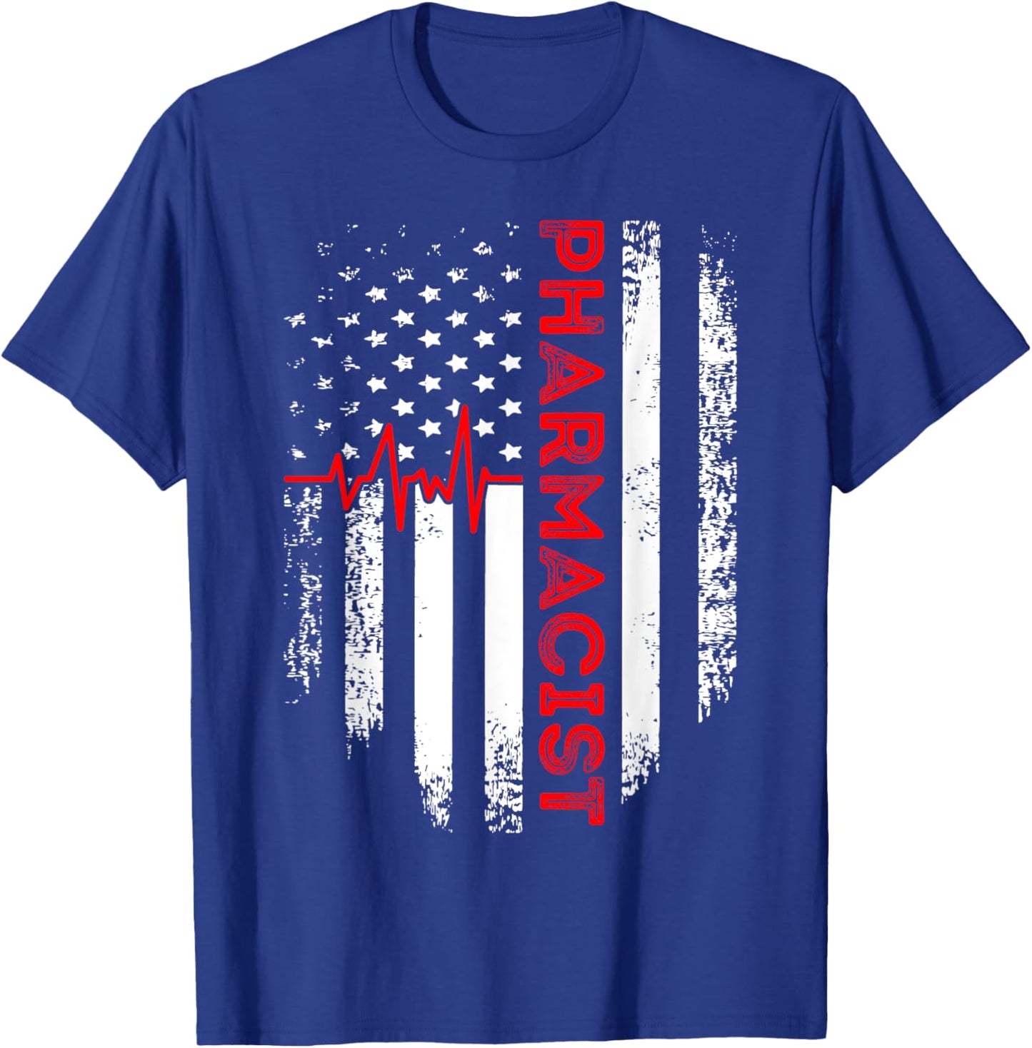 Pharmacist USA Flag Pharmacy Technician Student T-Shirt - T-Shirt | Royal