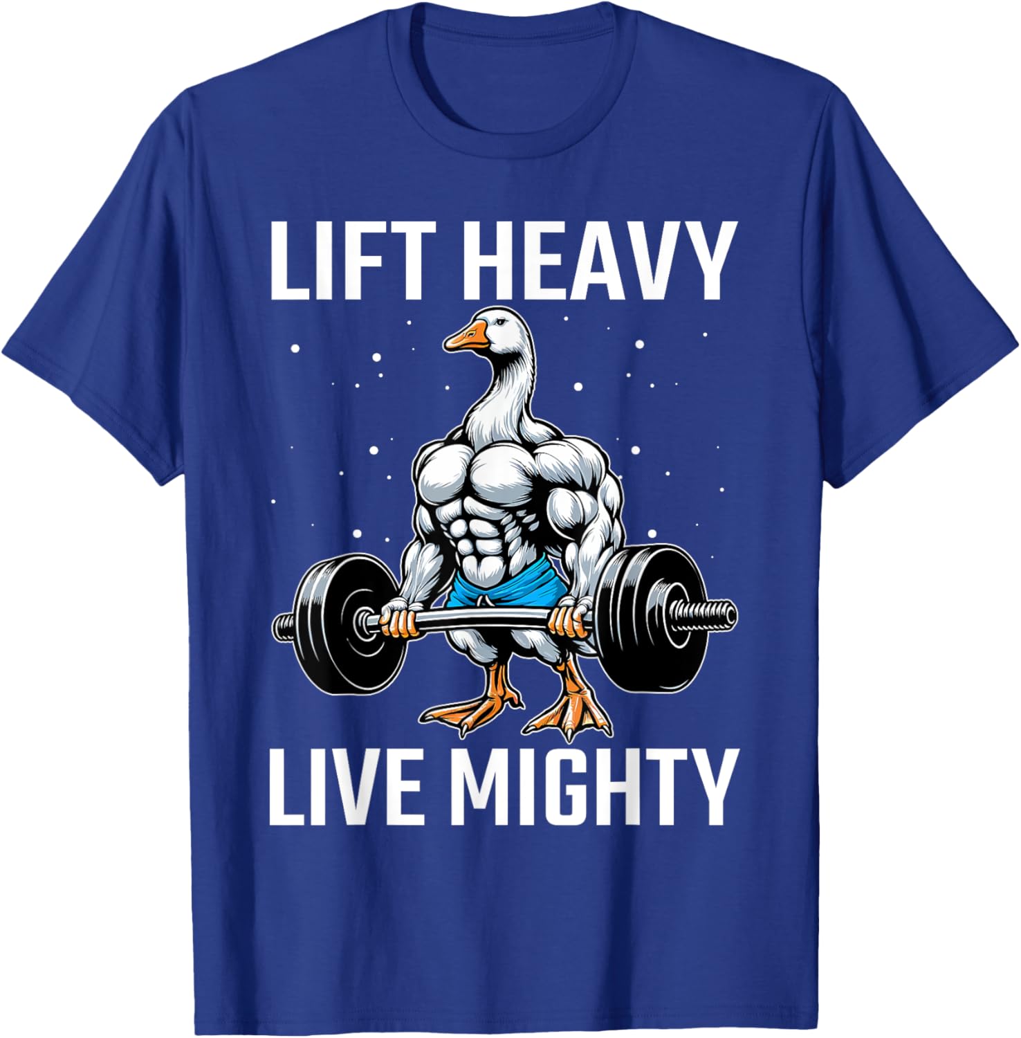 Lifting Laughs and Weights Funny Goose Lover Gym Fitness T-Shirt - T-Shirt | Royal