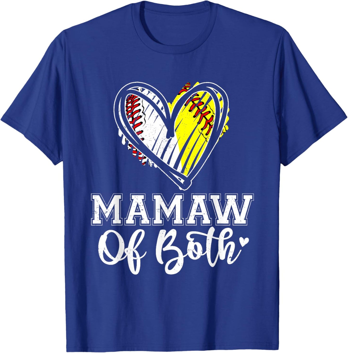 Mamaw Of Both Baseball Softball Mamaw Mothers Day T-Shirt - T-Shirt | Royal