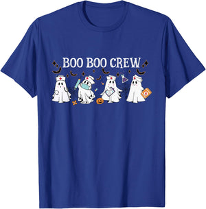 Boo Boo Crew Ghost Nurse Funny Nurse Cute Ghost Halloween T-Shirt - T-Shirt | Royal