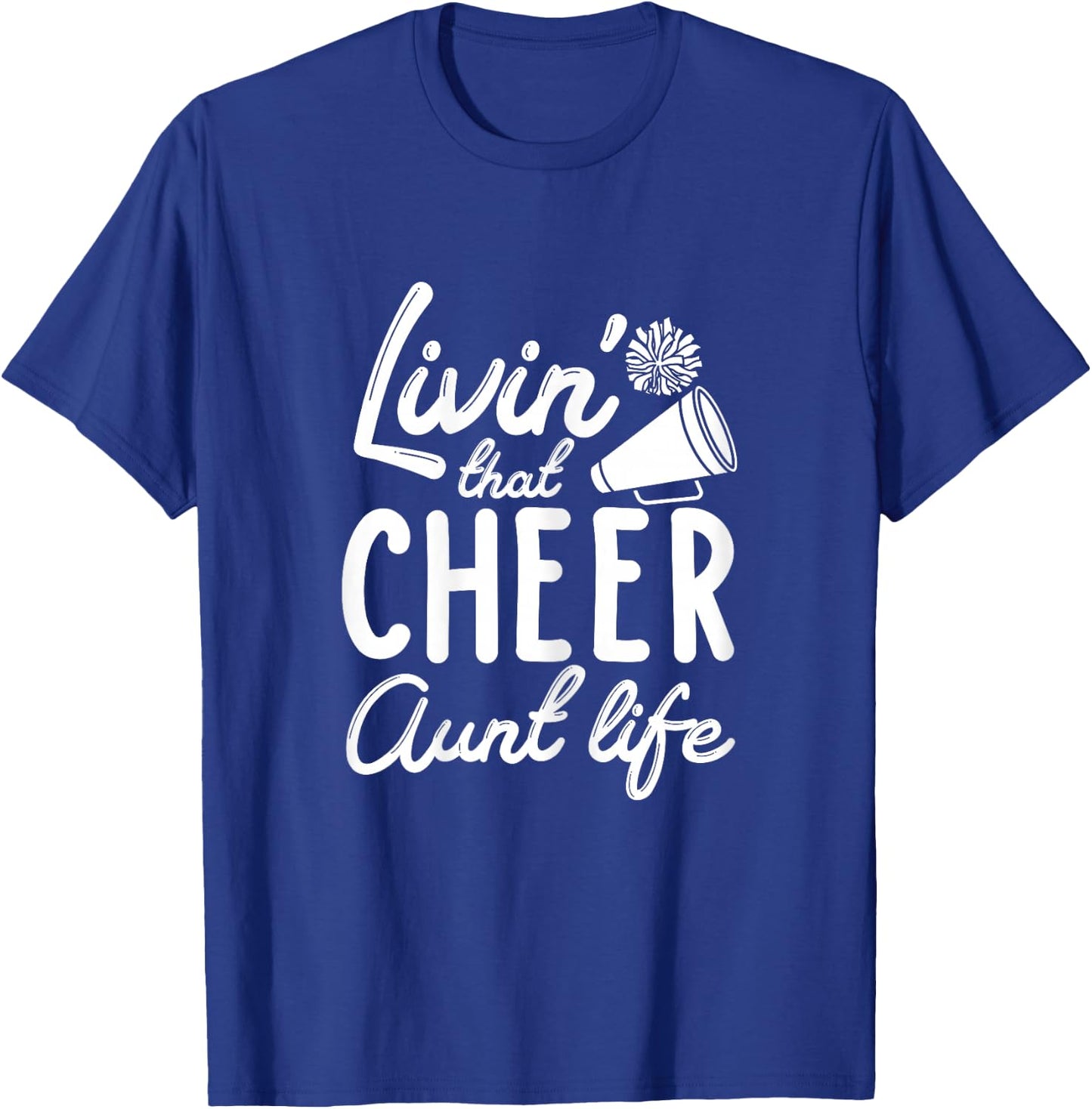 Cheer Aunt Shirts for Cheerleader Aunties Women's Black X-Small Classic Fit Cheerleader Aunt Graphic T-Shirt - T-Shirt | Royal