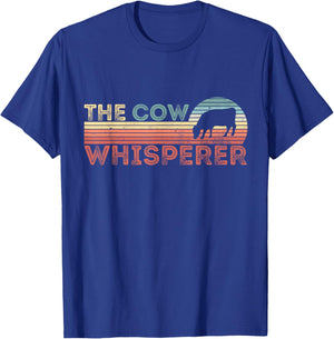 Vintage The Cow Whisperer Farming Gift T-Shirt - T-Shirt | Royal