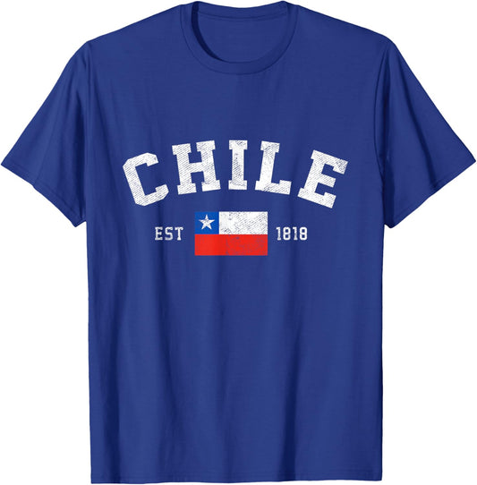 Chile Est. 1818 Chilean Flag Independence Day T-Shirt - T-Shirt | Royal