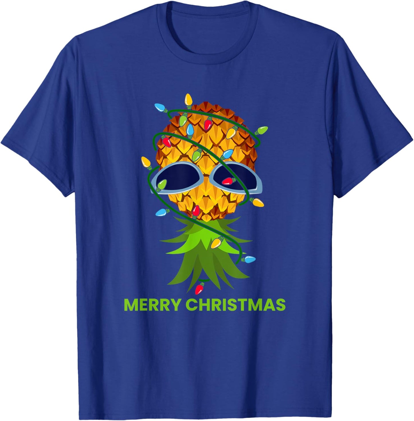 Funny Upside Down Pineapple Christmas Tree T-Shirt - T-Shirt | Royal