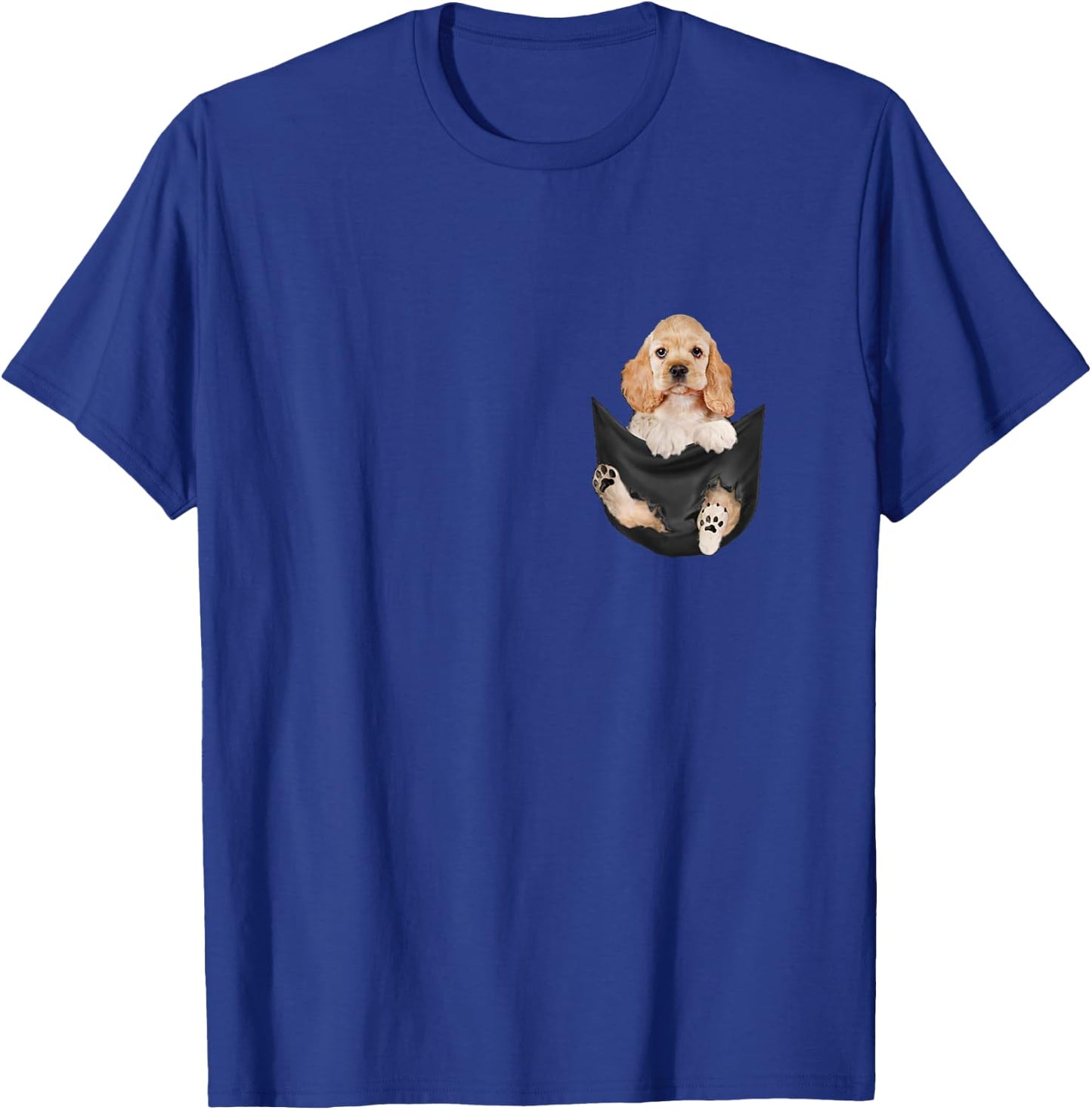 Dog Lovers Gifts Cocker Spaniel in Pocket Funny Dog Face T-Shirt - T-Shirt | Royal
