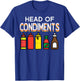 Bbq Head Of Condiments Funny Barbecue Grill Men Women Kids T-Shirt - T-Shirt | Royal