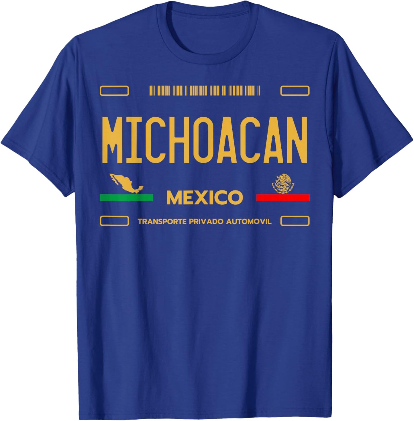 Michoacan Mexico License Plate Aesthetic, Michoacan T-Shirt - T-Shirt | Royal