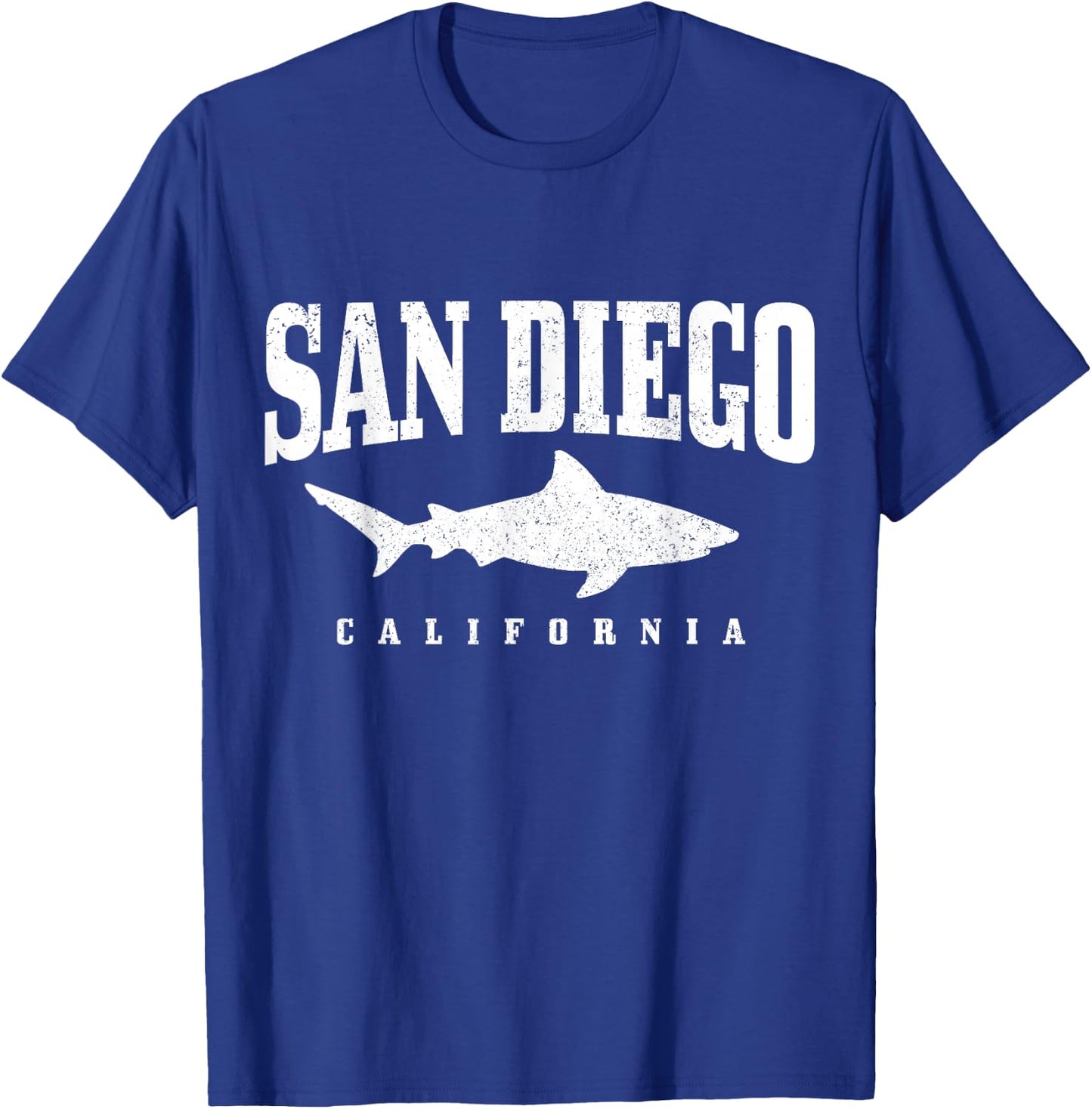 San Diego California Great White Shark Cage Diving Vintage T-Shirt - T-Shirt | Royal