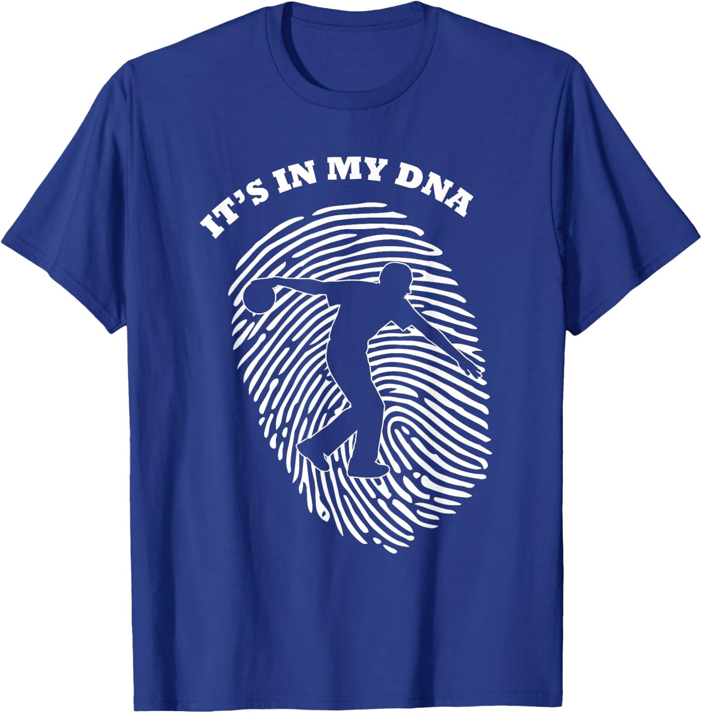 It's In My DNA Bowling Bowler Player Fingerprint Fans Retro T-Shirt - T-Shirt | Royal