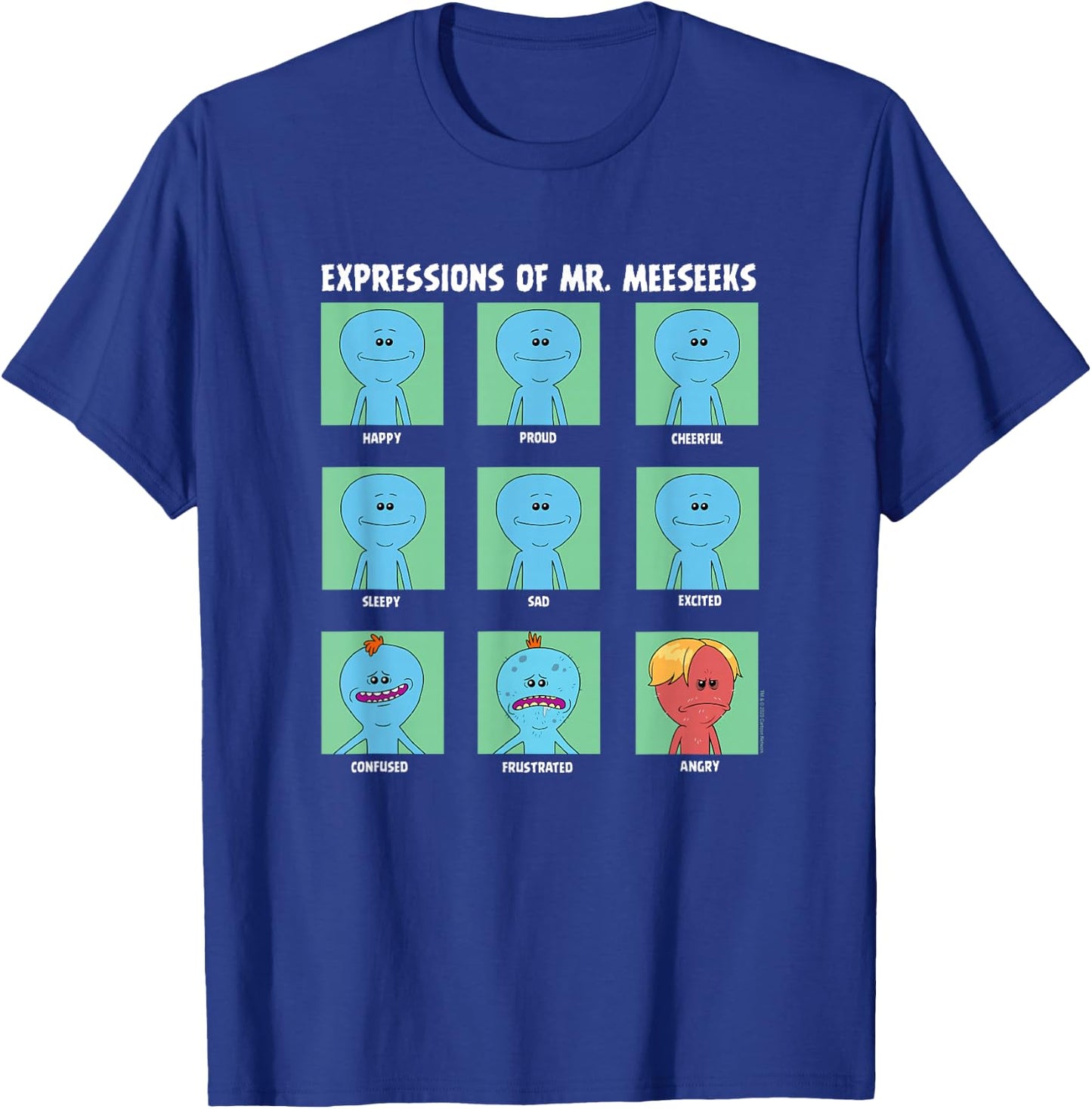 Rick and Morty Expressions of Mr. Meeseeks Small T-Shirt - T-Shirt | Royal