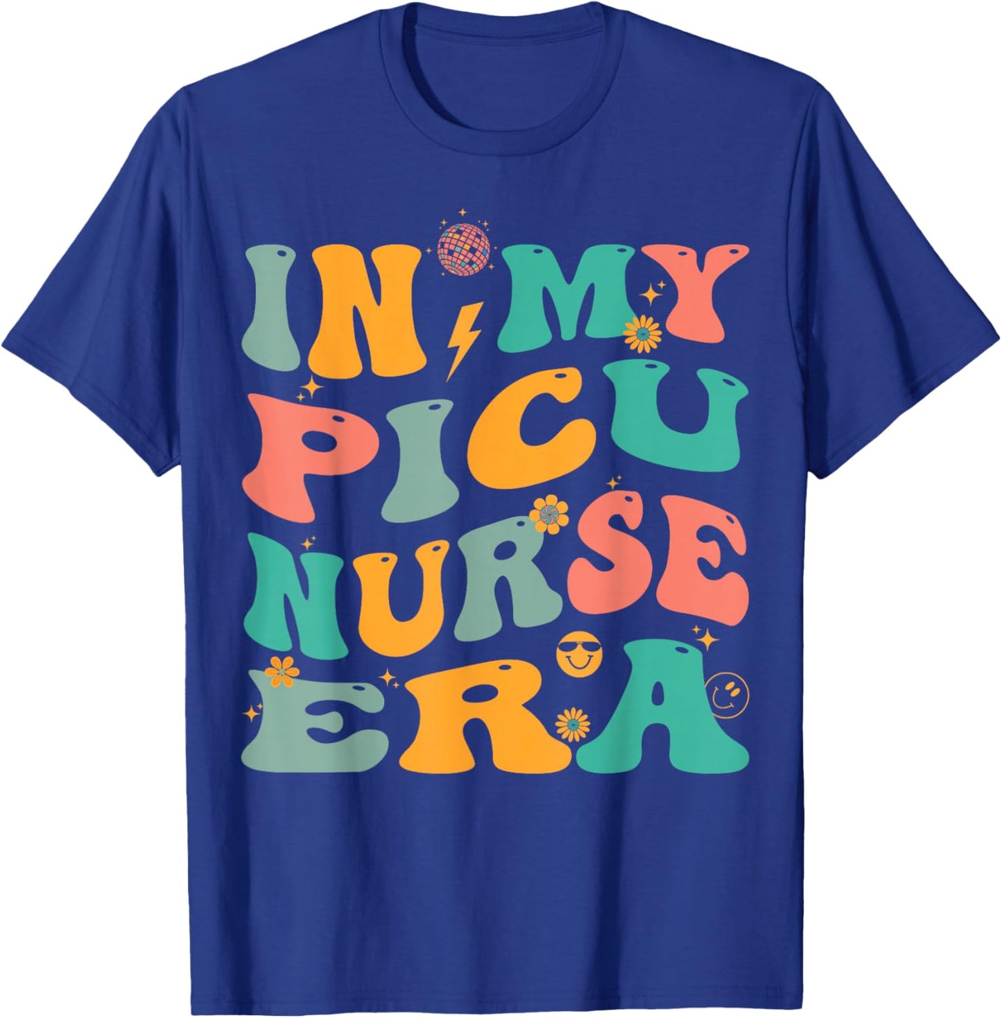 In My PICU Nurse Era Retro Pediatric ICU Nursing T-Shirt - T-Shirt | Royal