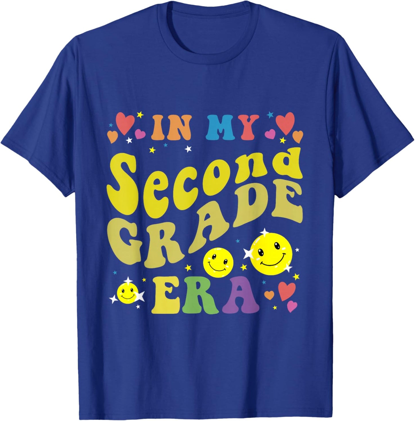 In My Second Grade Era Groovy 2nd Grade Back To School Kids T-Shirt - T-Shirt | Royal