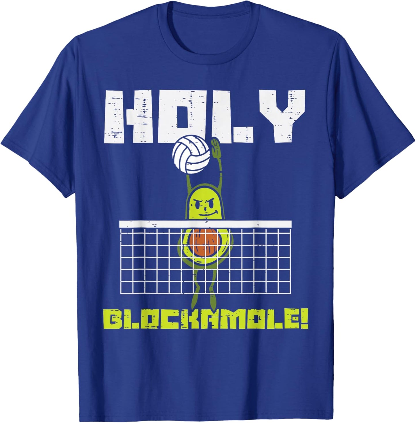 Holy Blockamole Avocado Volleyball Player Blocker Men Women T-Shirt - T-Shirt | Royal