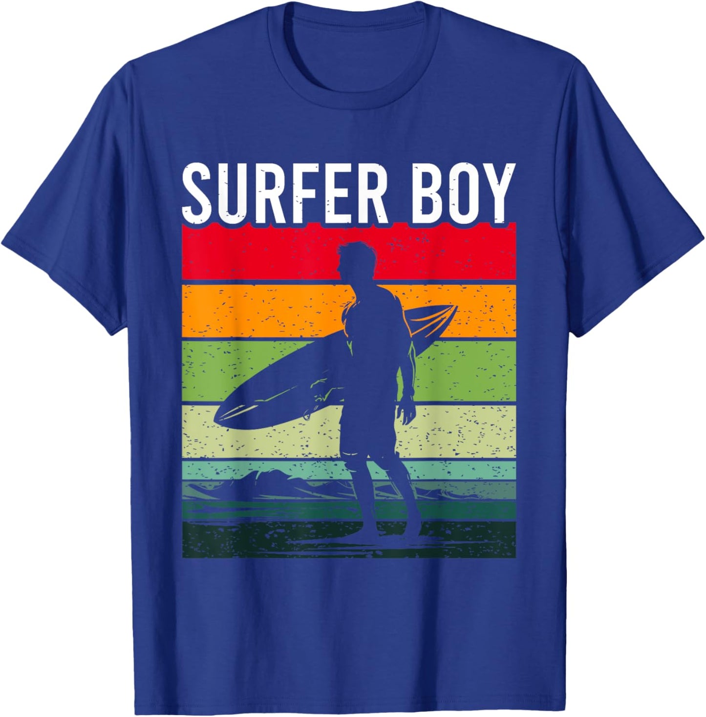 Surfer Boy Surf Illustration / Surf Boy Throwback T-Shirt - T-Shirt | Royal
