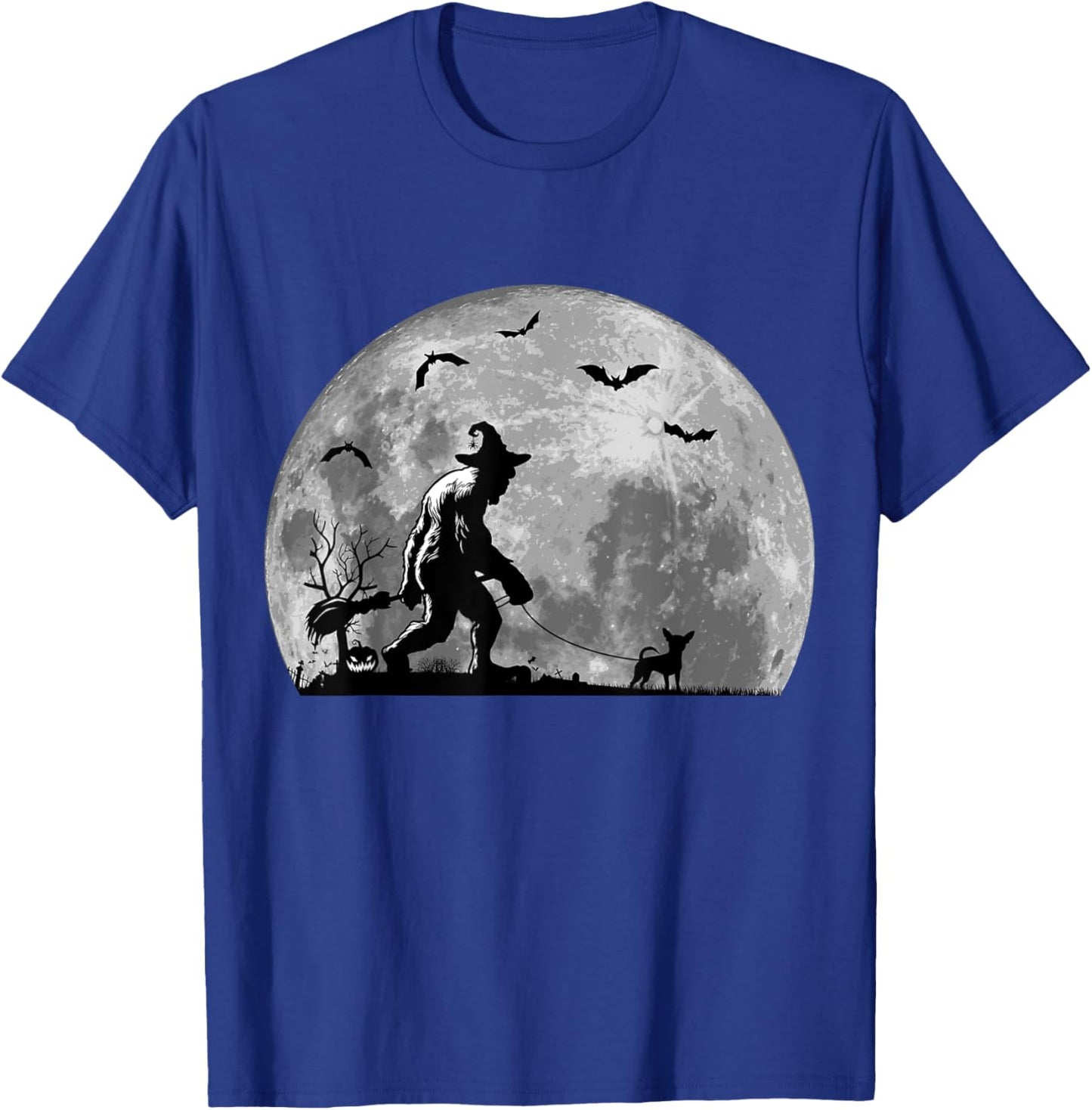 Bigfoot Walking Chihuahua Dog Sasquatch Halloween T-Shirt - T-Shirt | Royal
