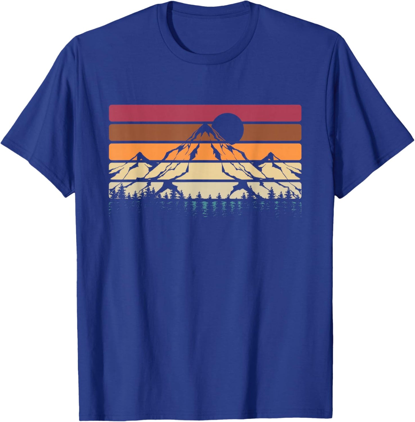 Mountaineers Nature Lovers Forest Retro Hiking T-Shirt - T-Shirt | Royal