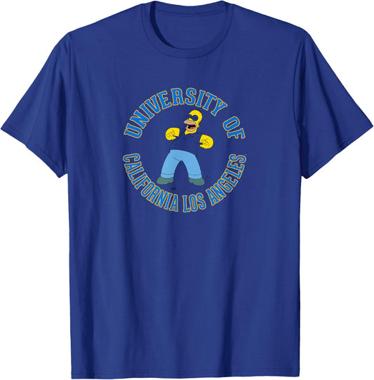 UCLA Bruins Simpsons Homer White Officially Licensed T-Shirt - T-Shirt | Royal