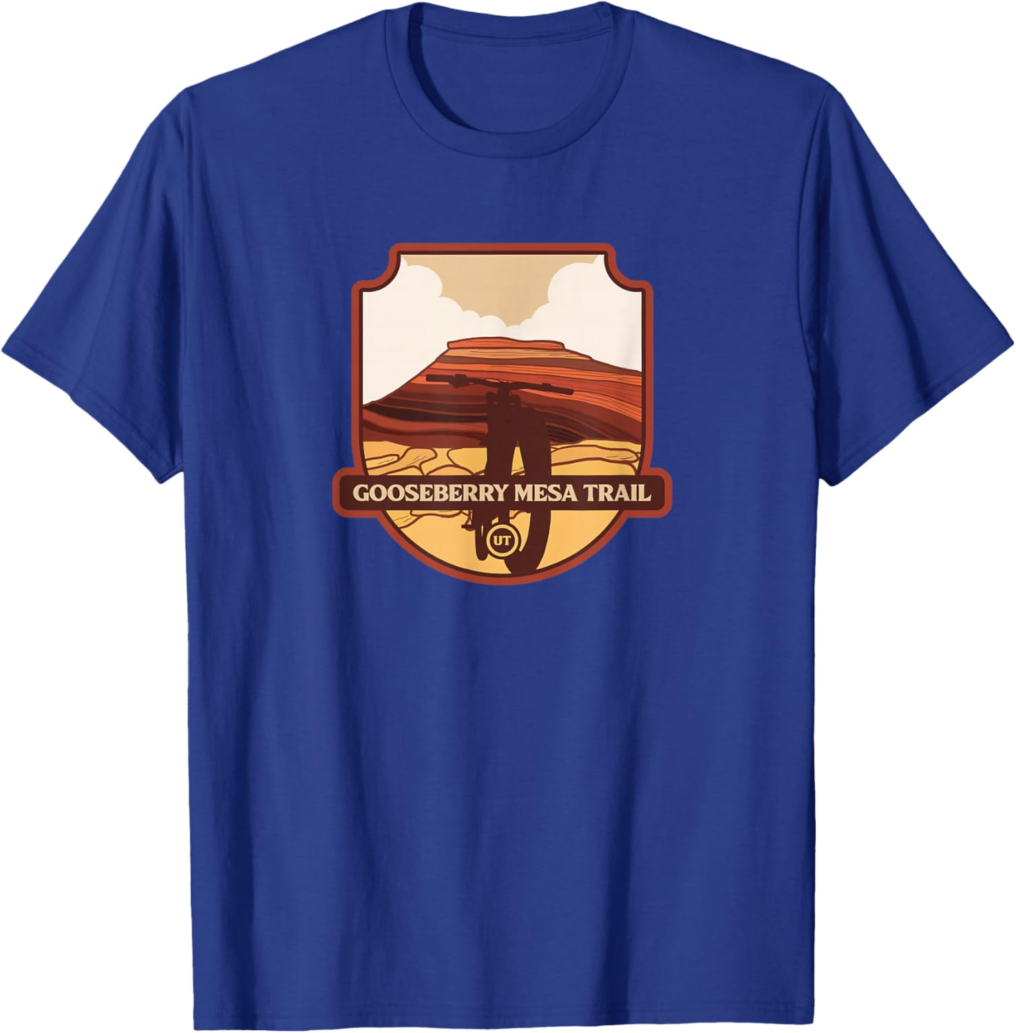 Gooseberry Mesa Trail - Utah mountain biker T-Shirt - T-Shirt | Royal