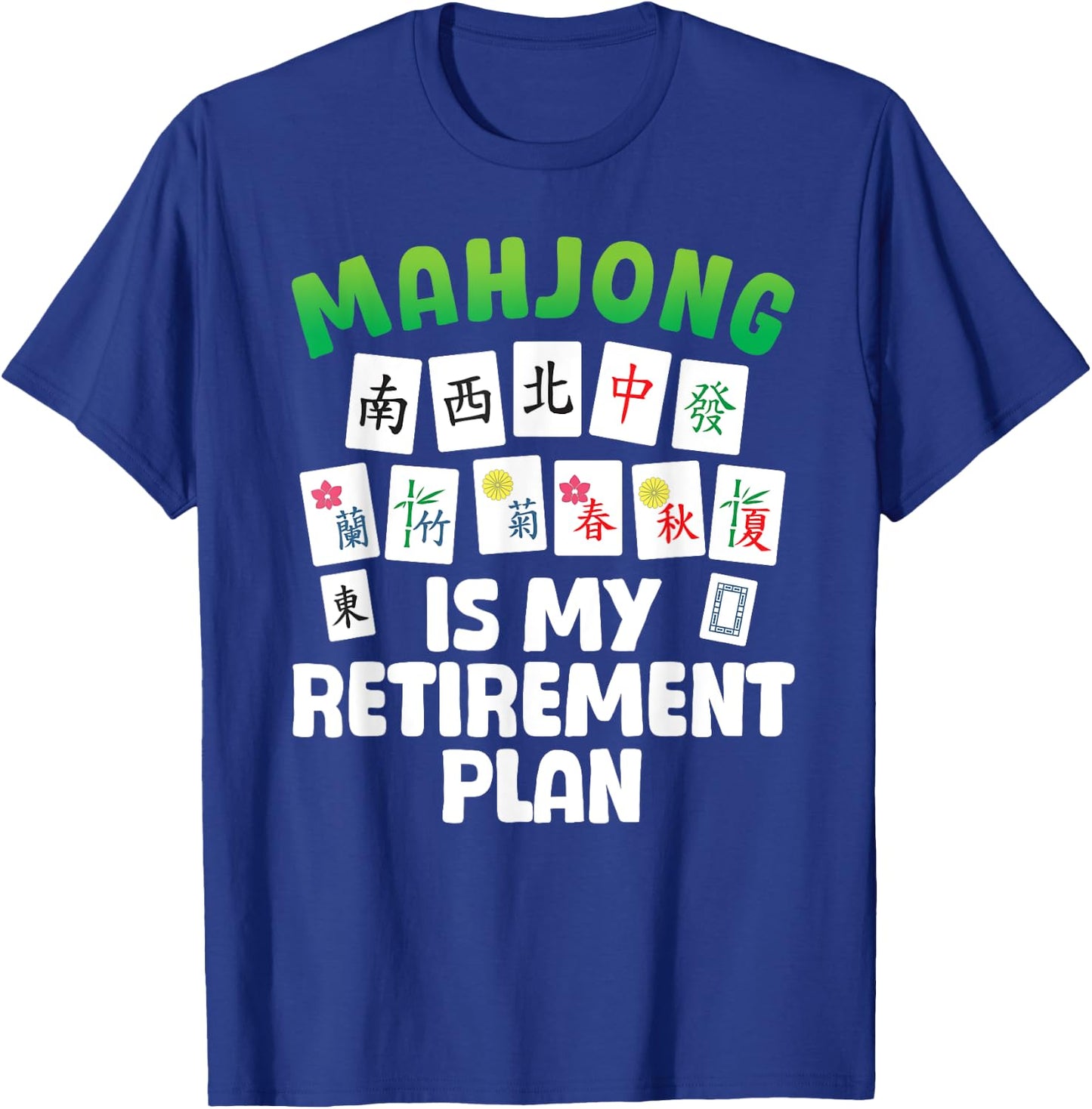 Funny Mahjong Art Women Retirement Mahjong Player T-Shirt - T-Shirt | Royal
