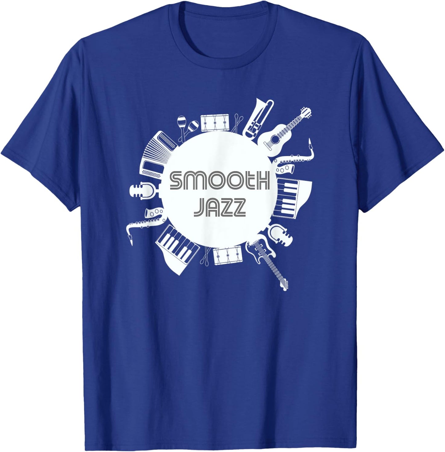 Smooth Jazz Fest Instruments Musician Jazz Festival Concert T-Shirt - T-Shirt | Royal