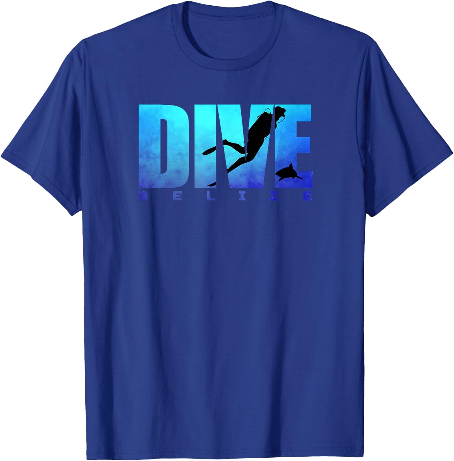 DIVE BELIZE Scuba Diver Shark Diving Snorkeling Caribbean T-Shirt - T-Shirt | Royal