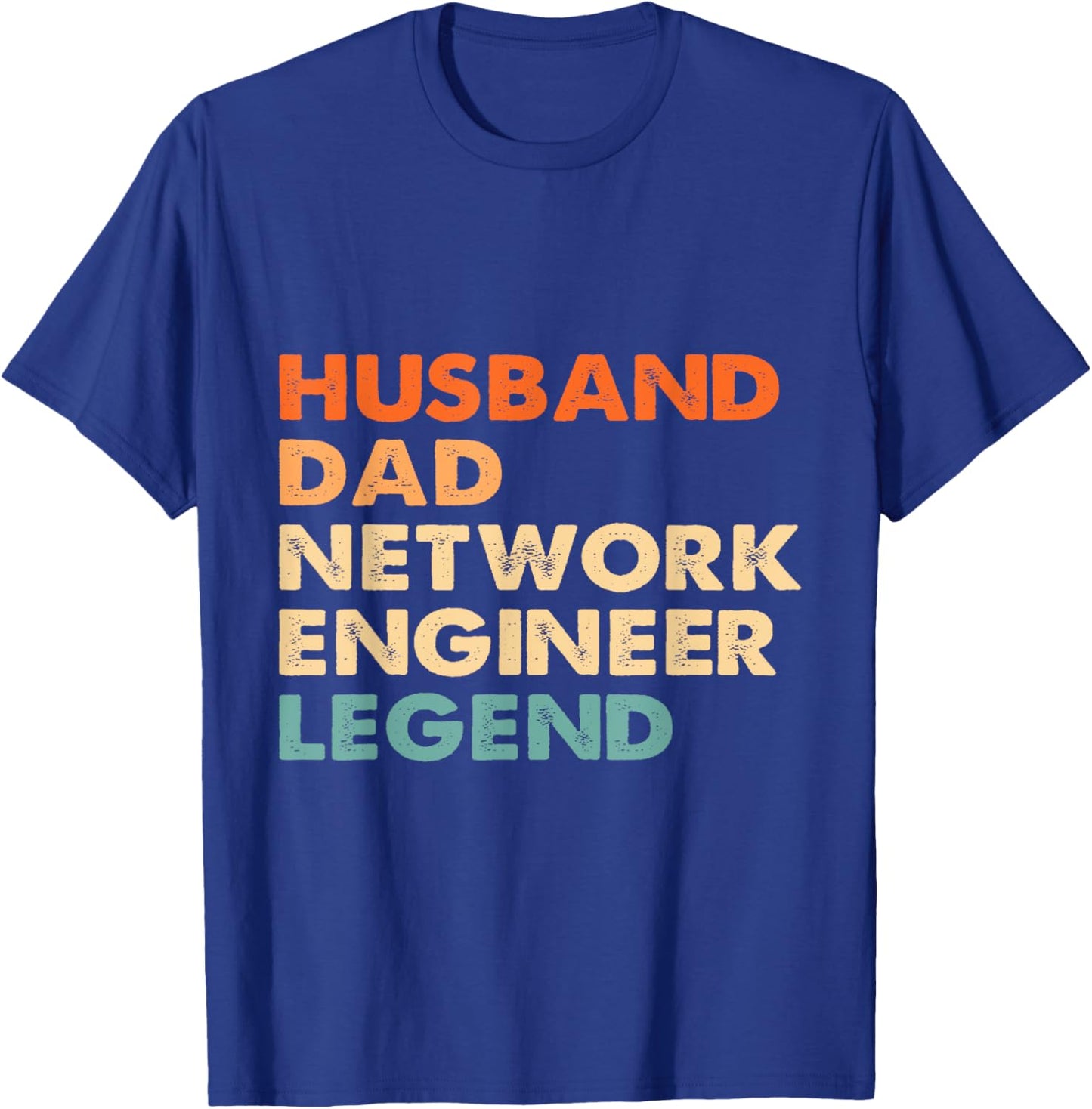 Husband Dad Network Engineer Legend Developer Retro Style T-Shirt - T-Shirt | Royal