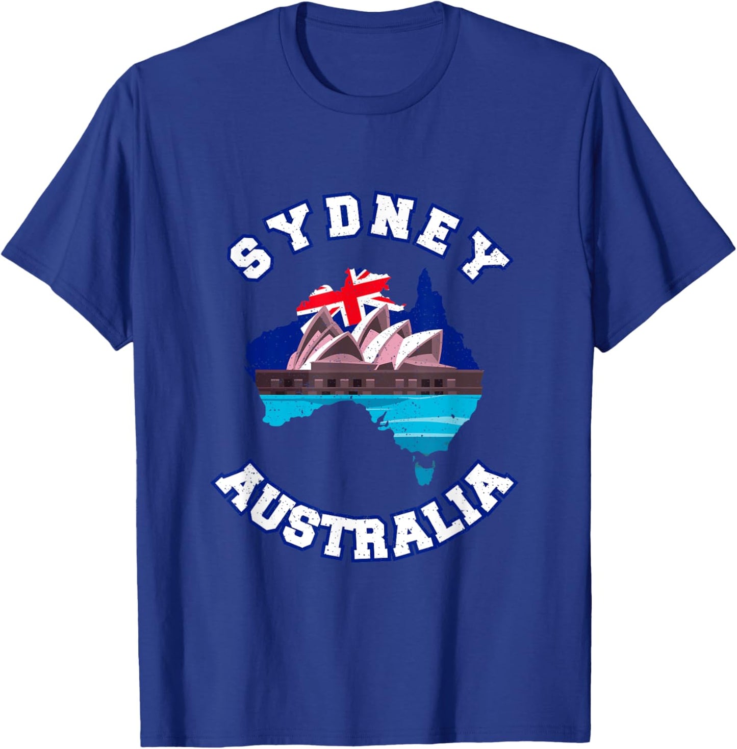 The Sydney Opera House And Australian Flag In Australian Map T-Shirt - T-Shirt | Royal
